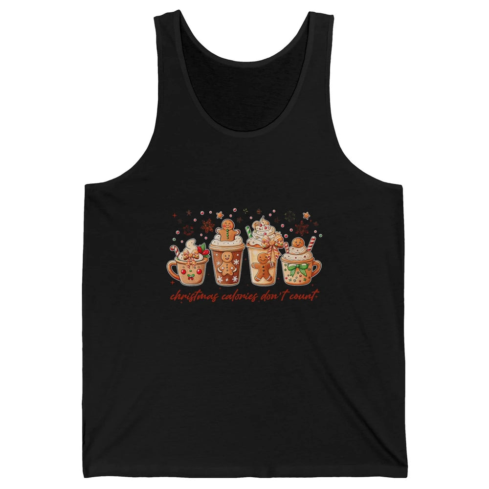 Christmas Calories Not Count Funny Gingerbread Coquette Coffee Xmas Unisex Jersey Tank