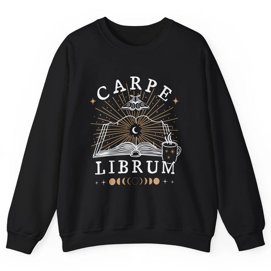 Carpe Librum Dark Academia Aesthetic Moth Book Witchy Gothic Unisex Crewneck Sweatshirt