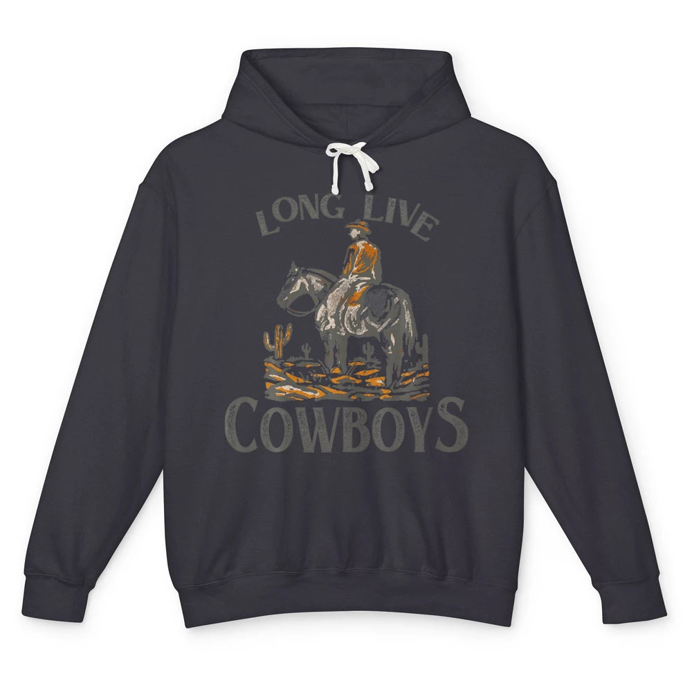 Desert Cowboy Retro Riding Horse Howdy Western Country Rodeo Unisex Lightweight Hoodie