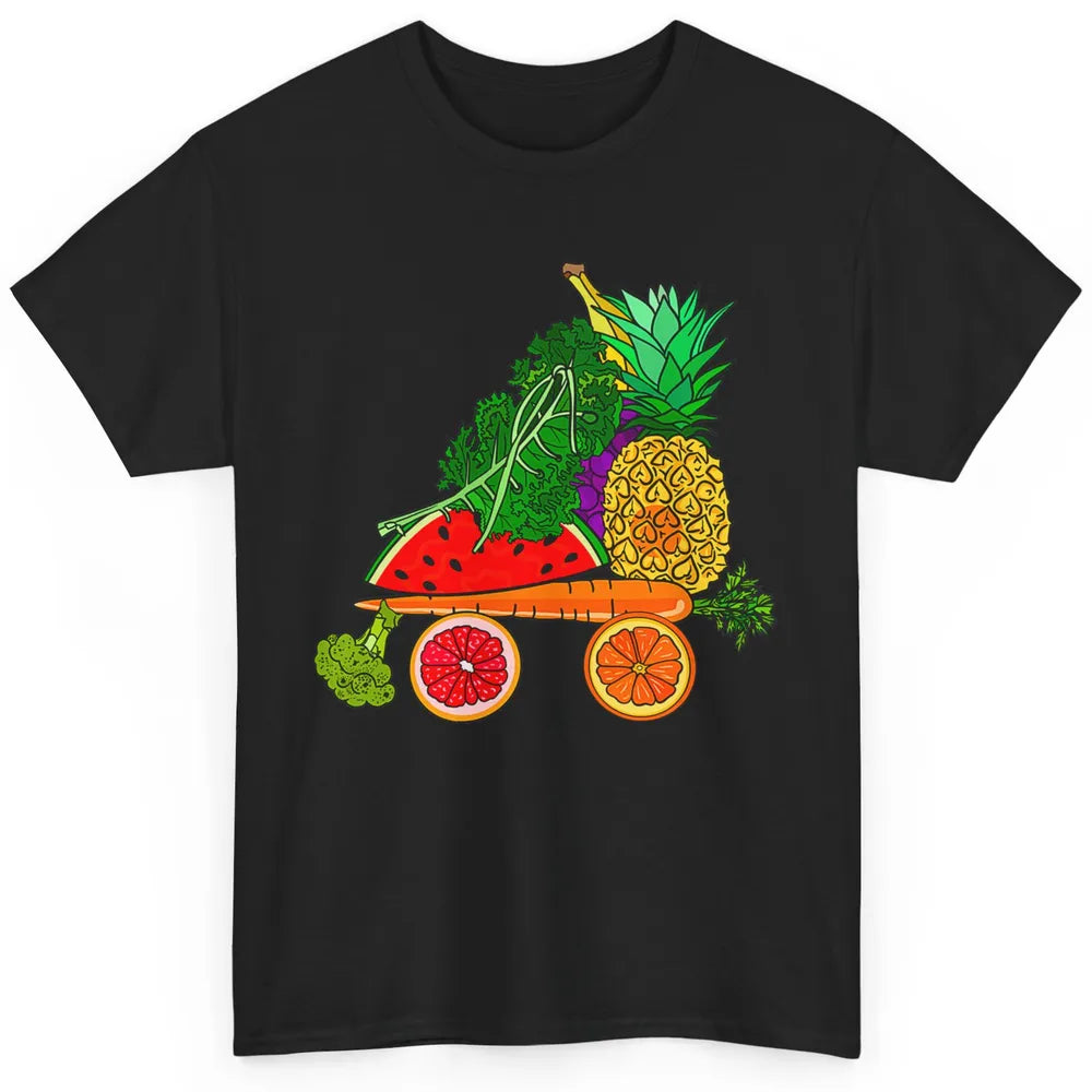 Fruity Watercolor Veggie Vegan Tropical Summer Fruit Pun Classic Unisex T-Shirt