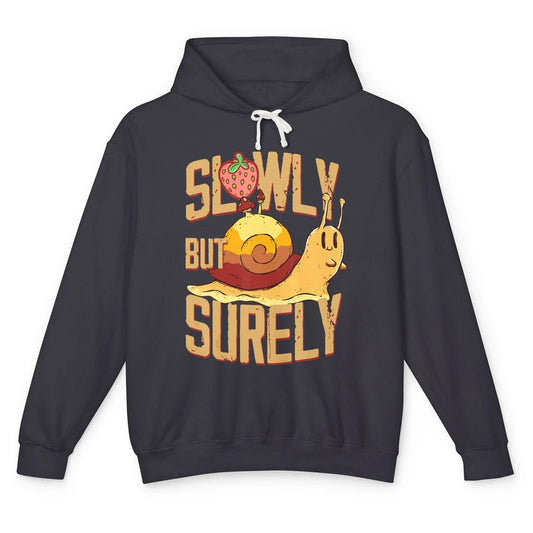 Funny Slow But Sure Snail Retro Slug Animal Sarcastic Animal Unisex Lightweight Hoodie