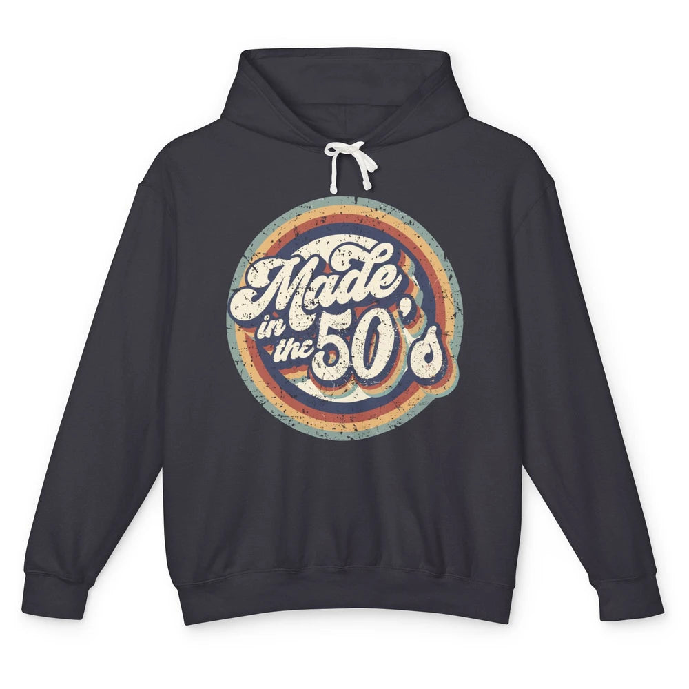 Retro Vintage Made In The 50's 1950s Born Birthday Day Gift Unisex Lightweight Hoodie