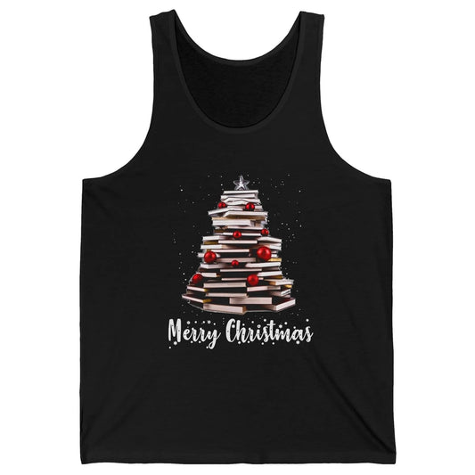 Funny Book Christmas Tree Book Reading Lovers Chritmas Gift Unisex Jersey Tank