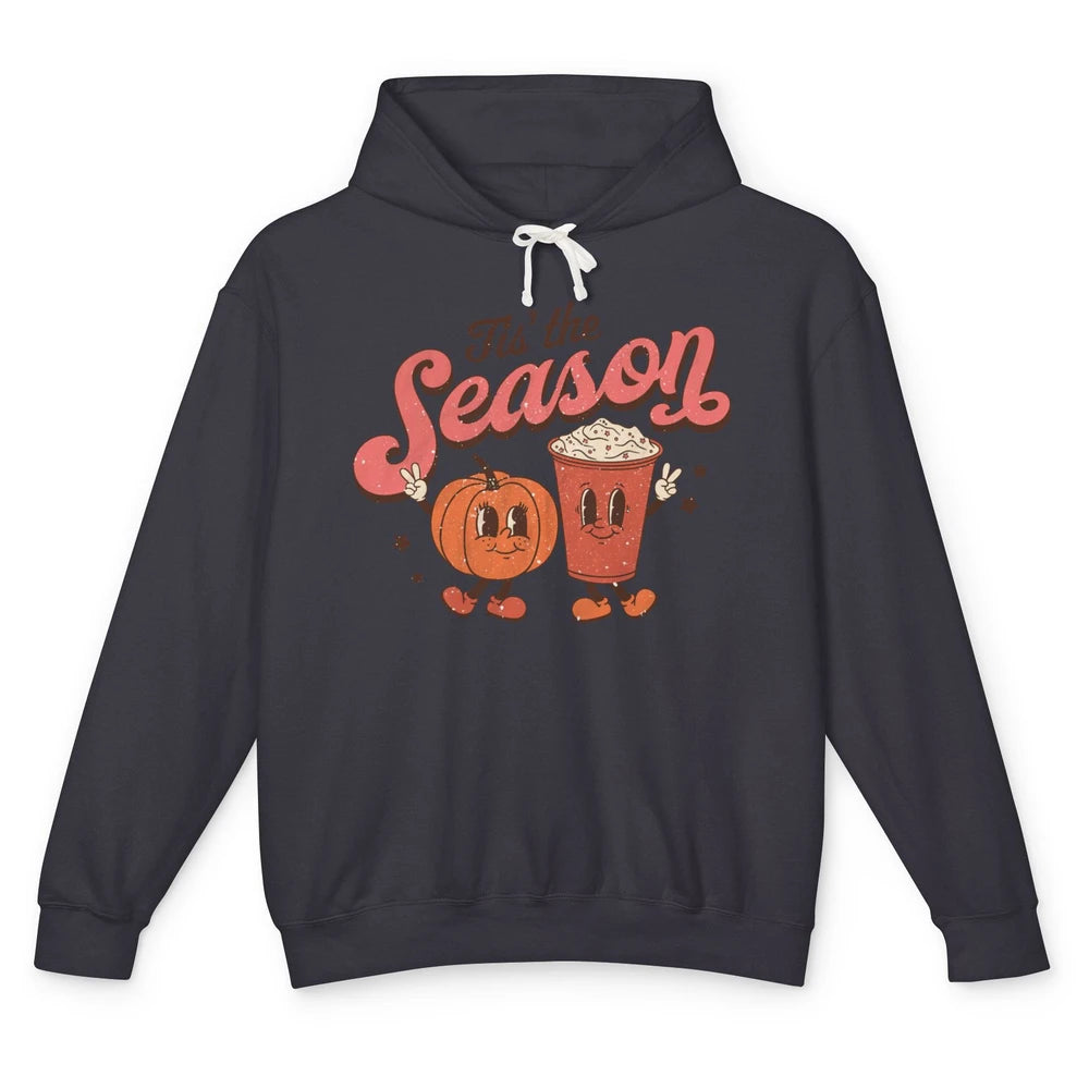 Retro Pumpkin Spice Fall Tis The Season Autumn Thanksgiving Unisex Lightweight Hoodie