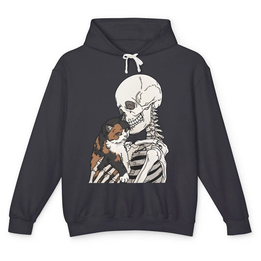 Cat And Skeleton Best Friends Of Cats Funny Cat Lovers Gift Unisex Lightweight Hoodie