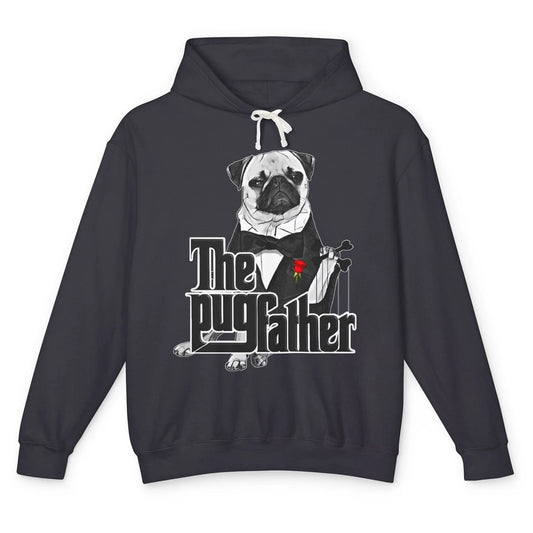 The PugFather Funny Puggy Face Pug Dad Dog Lovers Gifts Unisex Lightweight Hoodie