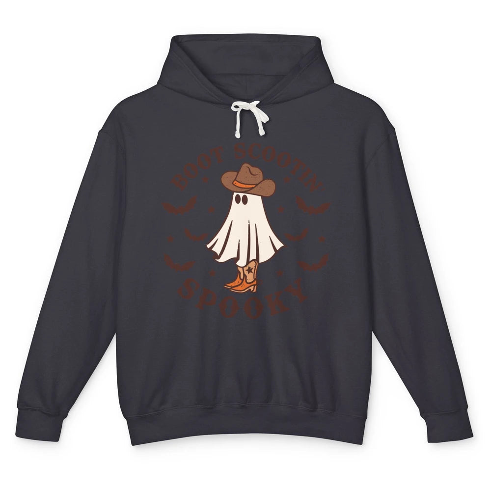 Funny Cowboy Ghost Boot Scooting Spooky Western Halloween Unisex Lightweight Hoodie