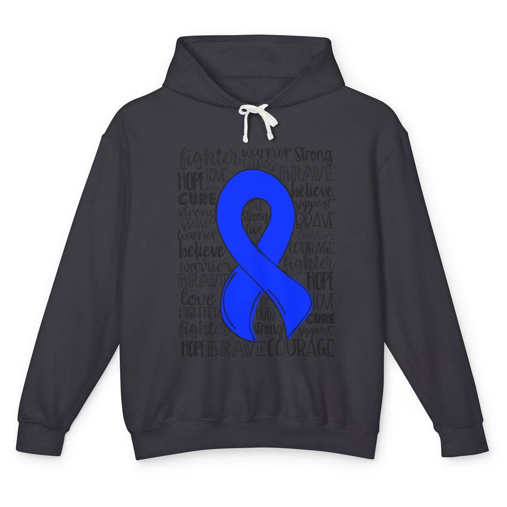 ME/CFS Chronic Fatigue Syndrome Blue Ribbon Hope Love Cure Unisex Lightweight Hoodie