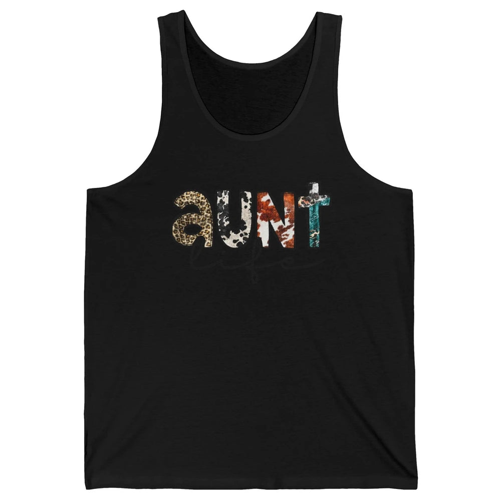 Aunt Life Western Country Leopard Southern Auntie Gift Unisex Jersey Tank