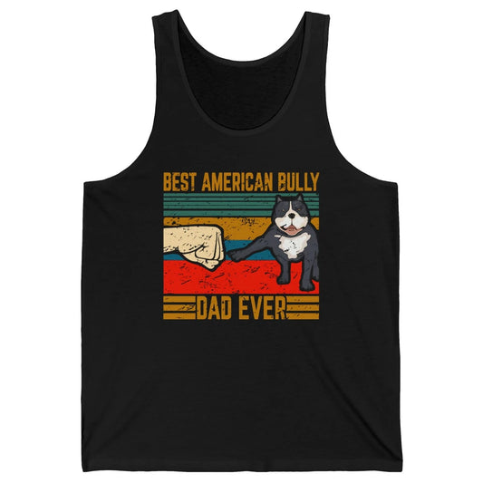 Best American Bully Dad Retro Cute Dog Papa Puppy Vintage Unisex Jersey Tank