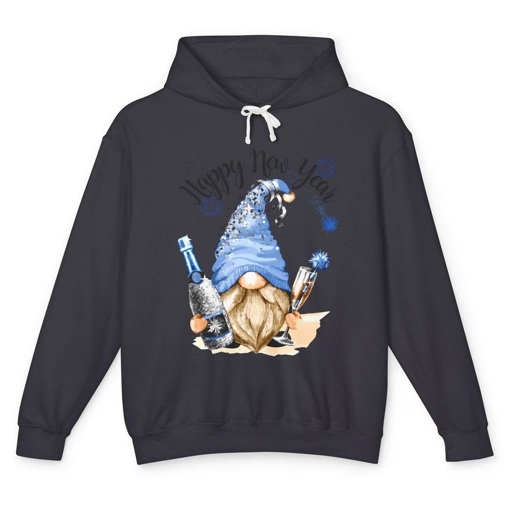 Happy New Year Gnome Champagne New Year Eve Cheer Gnomies Unisex Lightweight Hoodie