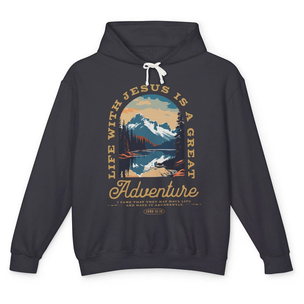 Christian Life With Jesus Is Great Adventure Bible Religious Unisex Lightweight Hoodie