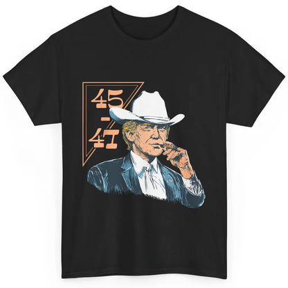 Donald Trump 2024 45 47 Vintage Cowboy Rodeo Western Country Trump Political Classic Unisex T-Shirt