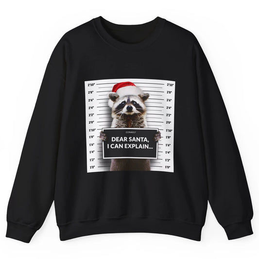 Funny Dear Santa I Can Explain Raccoon Xmas Merry Christmas Unisex Crewneck Sweatshirt