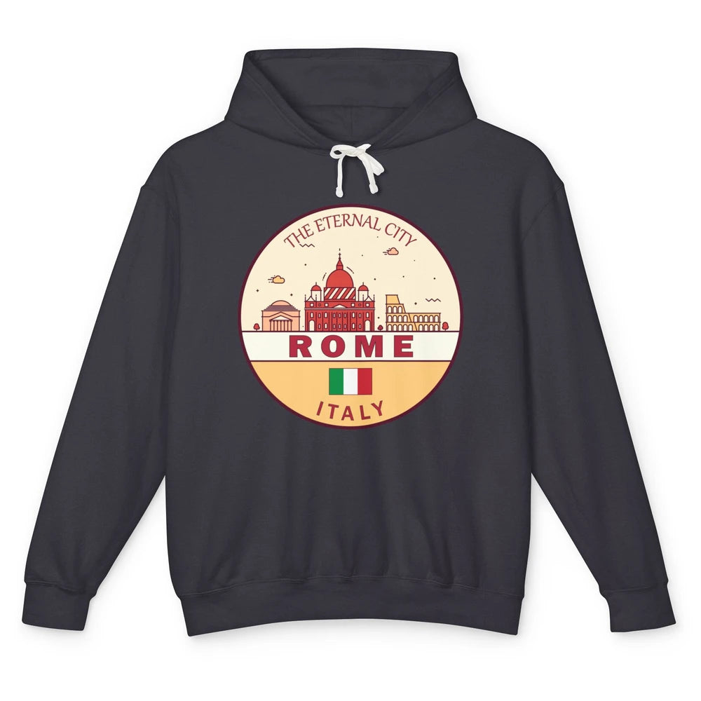 Skyline Roma City Summer Vacation Italy Italian Vacay Travel Unisex Lightweight Hoodie