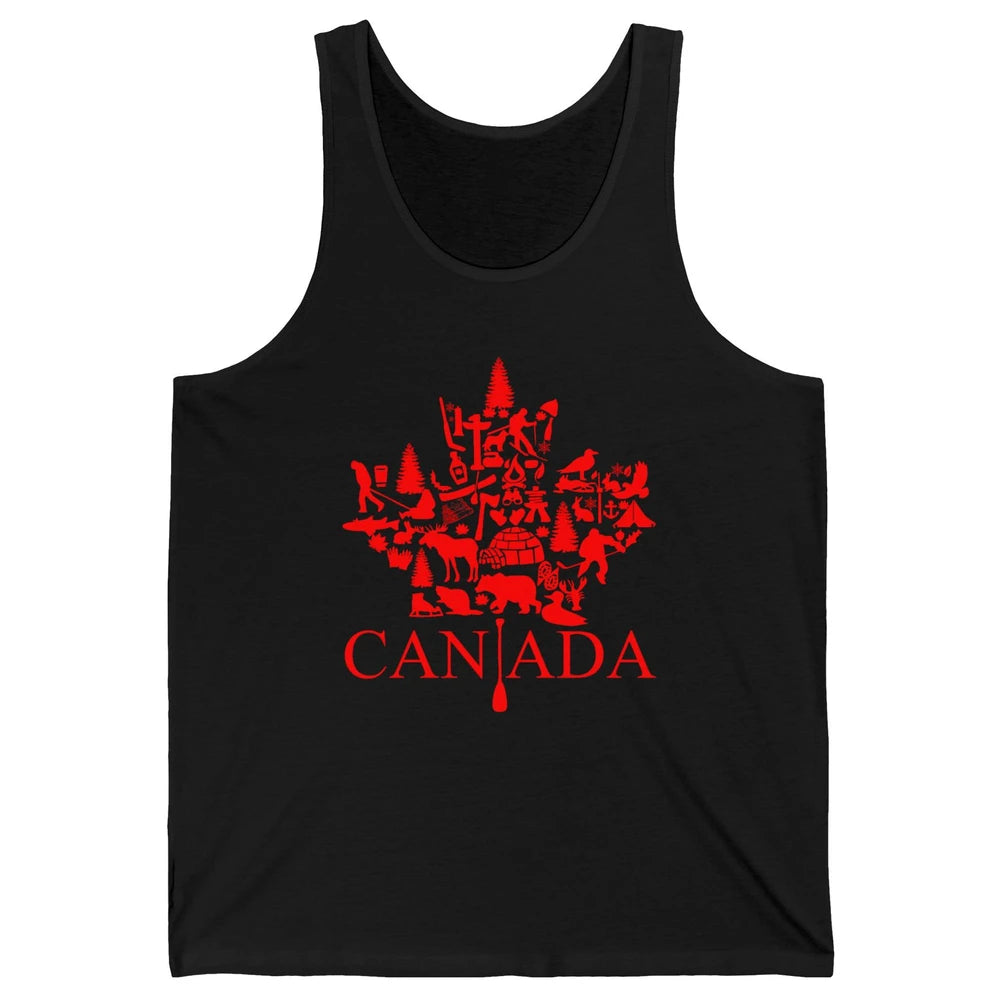 Canada Maple Leaf Canadian Symbols Canadian Root Gift Unisex Jersey Tank