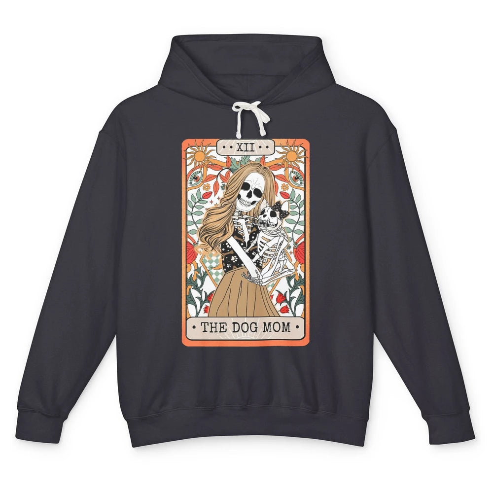 Retro Skeleton Tarot Card The Dog Mom Halloween Dog Lovers Unisex Lightweight Hoodie