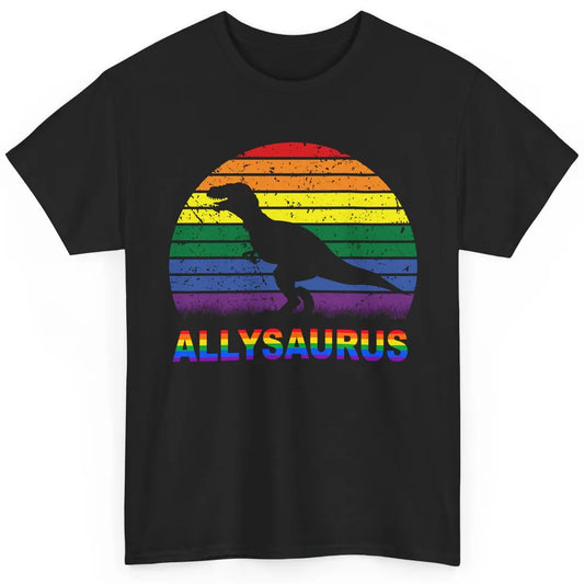 Vintage Allysaurus T-rex Dinosaur LGBT Gay Pride Month Classic Unisex T-Shirt