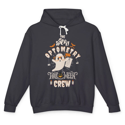 Funny Optician Ghost Crew Eye Halloween Spooky Boo Optometry Unisex Lightweight Hoodie