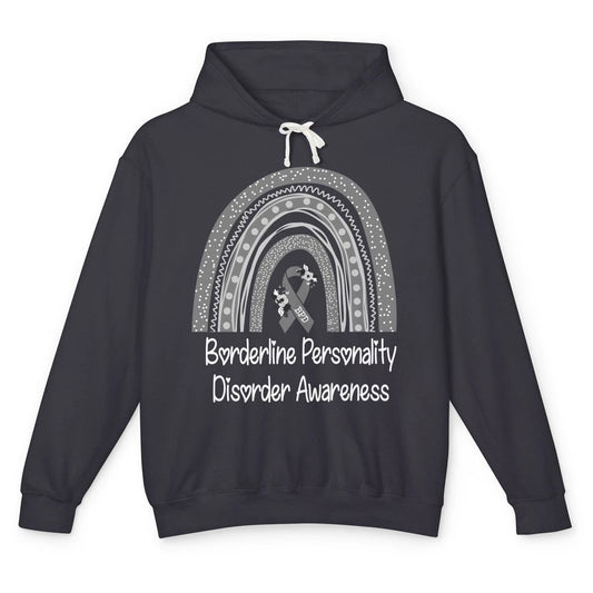 Borderline Personality Disorder Awareness BPD Gray Rainbow Unisex Lightweight Hoodie