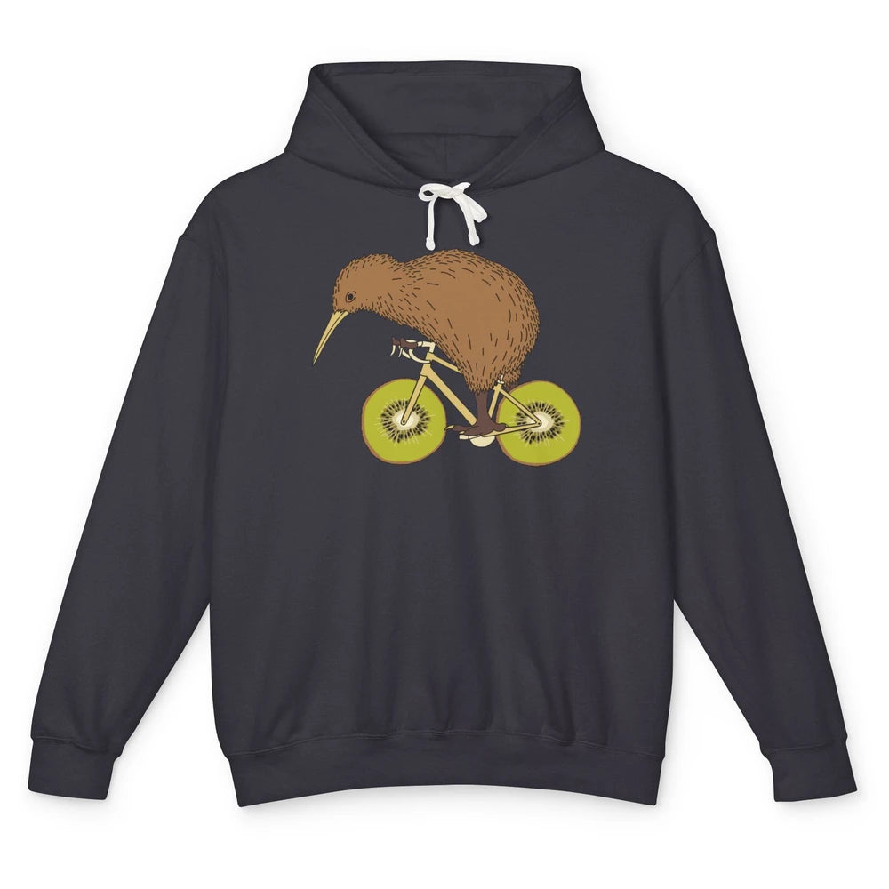 Funny Bird Riding Bike Kiwi Wheels Nature Birding Sarcasm Unisex Lightweight Hoodie