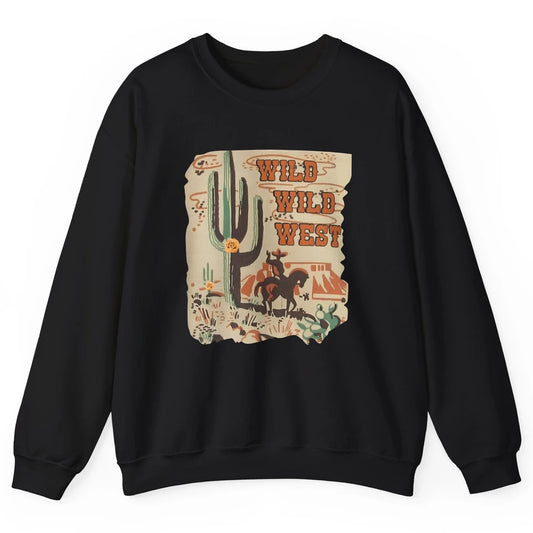 Wild West Cowboy Cactus Rodeo Western Retro Horse Vintage Unisex Crewneck Sweatshirt