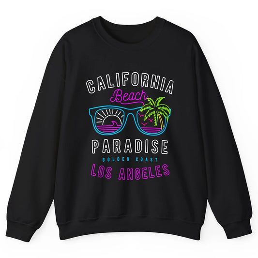 California Beach Paradise Los Angeles Golden Coast Neon 80s Unisex Crewneck Sweatshirt