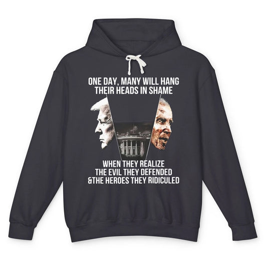 Trump Biden One Day Many Hang Their Head In Shame US Politic Unisex Lightweight Hoodie