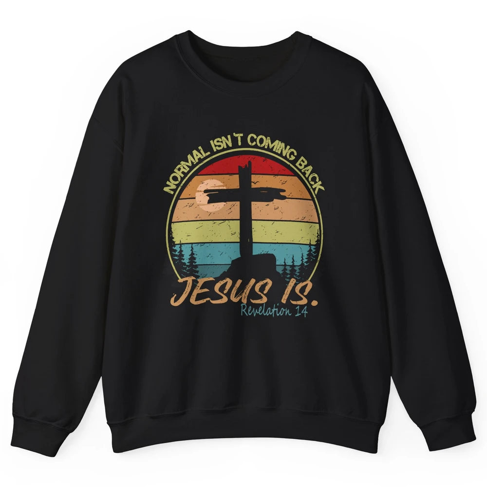 Vintage Normal Isn't Coming Back Jesus is Christian Western Unisex Crewneck Sweatshirt