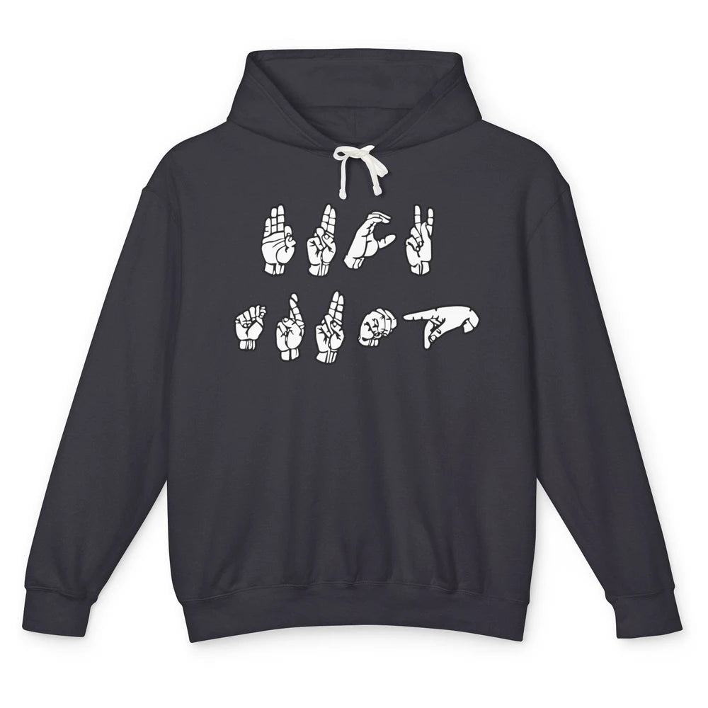 Anti Trump FCK Sign Language Sucks Vote Democrat Biden Unisex Lightweight Hoodie