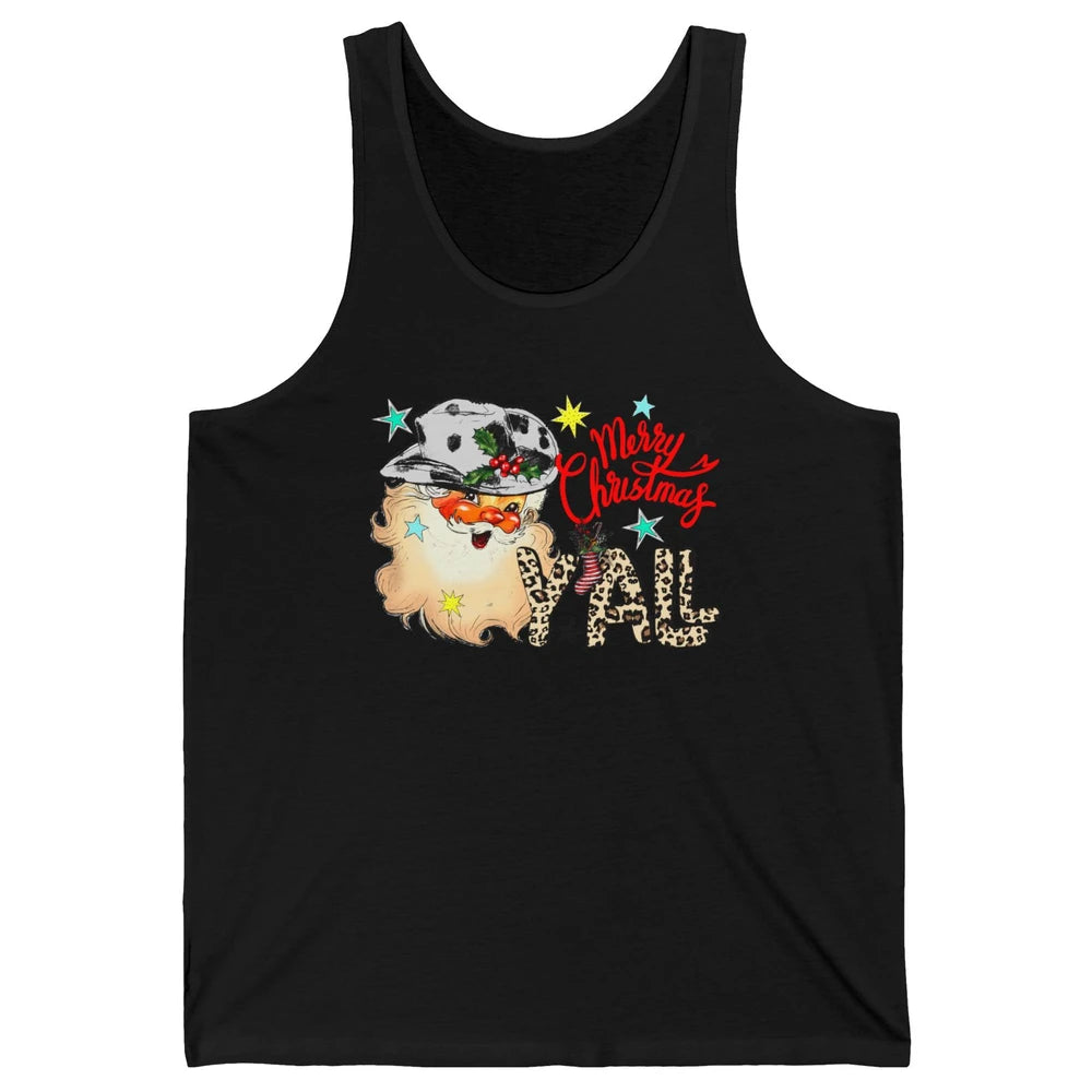 Santa Claus Merry Christmas Y'all Western Country Cowboy Unisex Jersey Tank