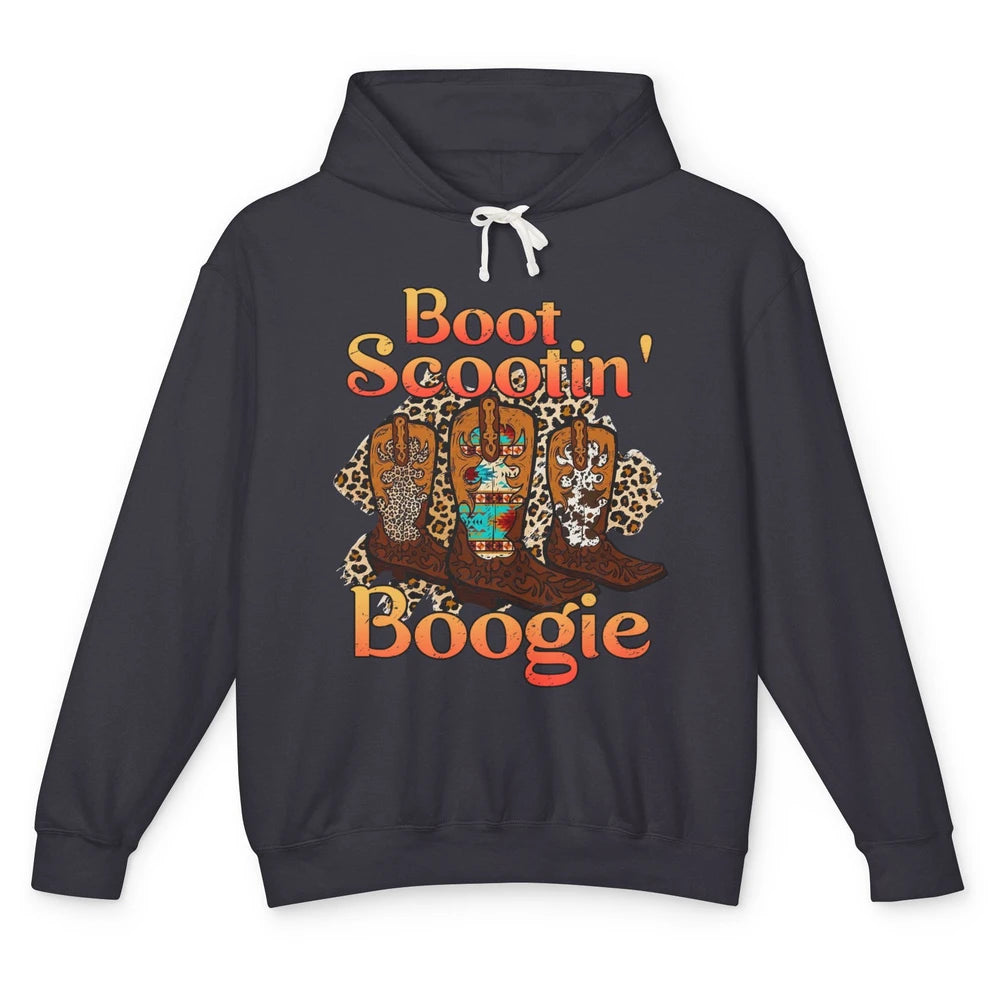 Leopard Cowboy Boots Scooting Boogie Western Country Cowgirl Unisex Lightweight Hoodie