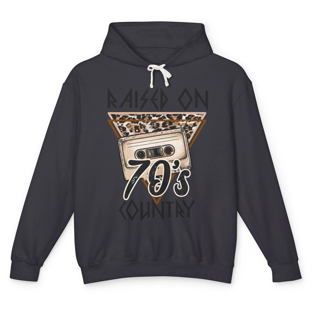 Leopard Tape Raised On 70s Country Western Country 90s Music Unisex Lightweight Hoodie