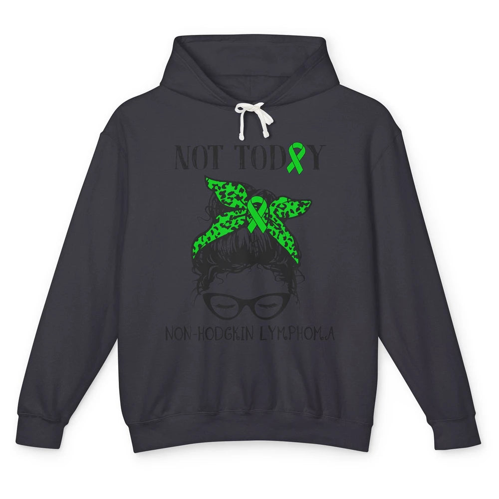 Non-Hodgkin Lymphoma Cancer Warrior Messy Hair Leopard Green Unisex Lightweight Hoodie