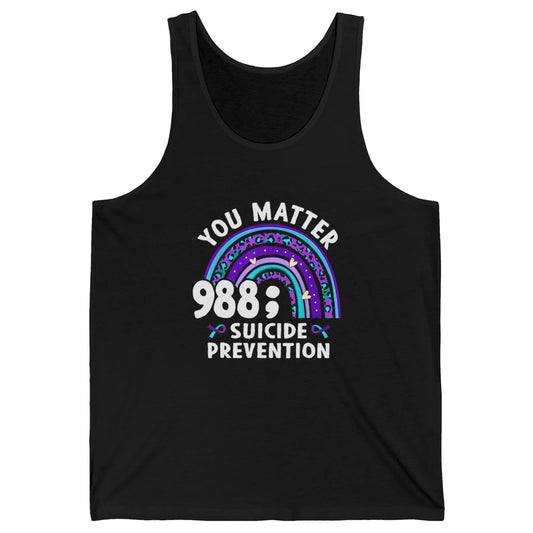 Suicide Prevention Month Hotline Semicolon Rainbow Warrior Unisex Jersey Tank