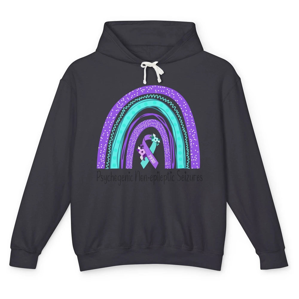 Psychogenic Non-epileptic Seizures PNES Purple Teal Rainbow Unisex Lightweight Hoodie