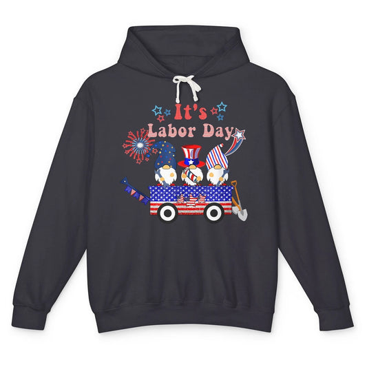 Funny Gnomes Gnomies Happy Labor Day Party American Flag Unisex Lightweight Hoodie