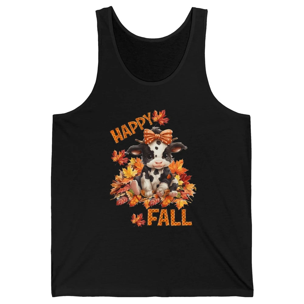 Cute Baby Cow Bandana Hay Fall Pumpkin Thanksgiving Autumn Unisex Jersey Tank