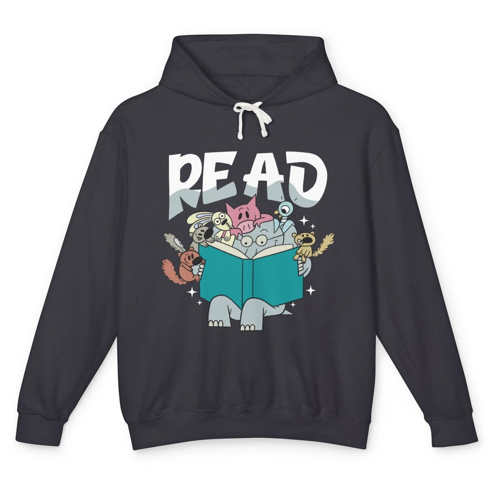 Funny Teacher Library Read Book Pigeon Wild Animal Bookish Unisex Lightweight Hoodie