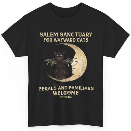 Witch Cat Salem Sanctuary Witch City Halloween Gothic Cat Classic Unisex T-Shirt