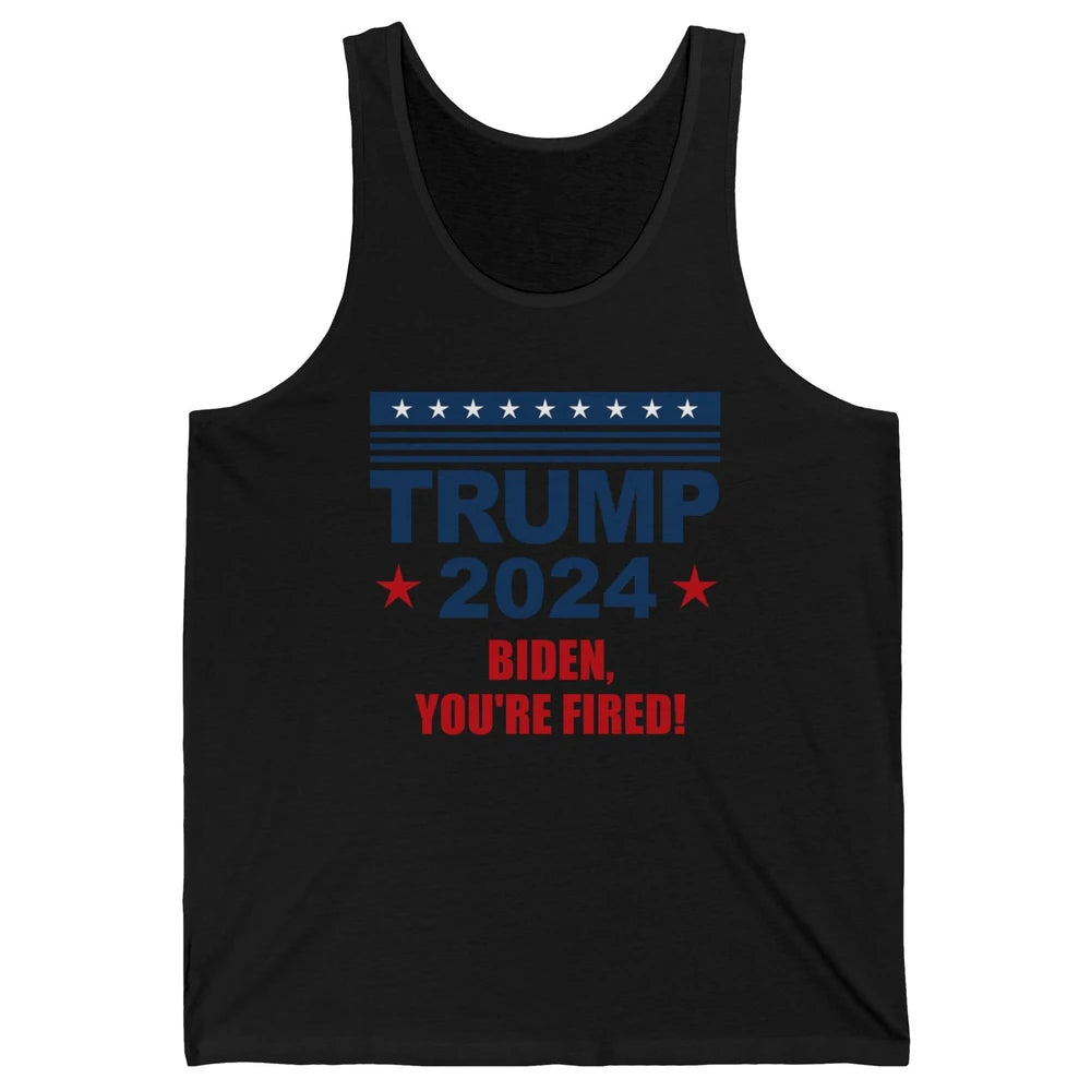 Retro US Flag Trump 2024 Return Biden You're Fired Patriot Unisex Jersey Tank