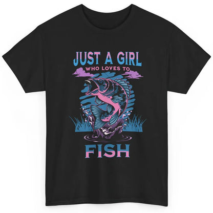 Fisherwoman Just A Girl Who Loves Fishing Reel Girls Fish Classic Unisex T-Shirt