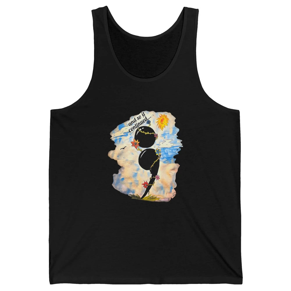 Semicolon Turquoise Blue Watercolor Suicide Prevention Month Unisex Jersey Tank