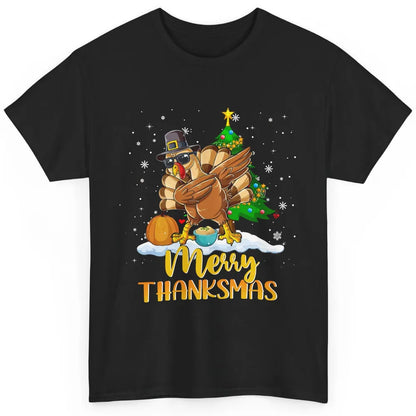 Funny Turkey Merry Thanksmas Christmas Thanksgiving Gift Classic Unisex T-Shirt