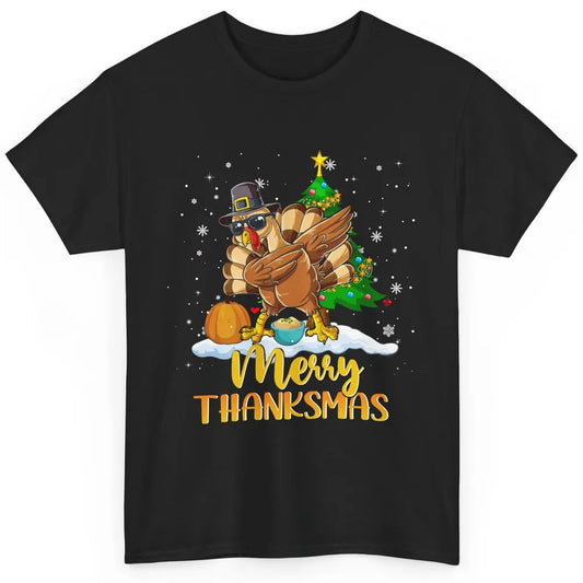 Funny Turkey Merry Thanksmas Christmas Thanksgiving Gift Classic Unisex T-Shirt