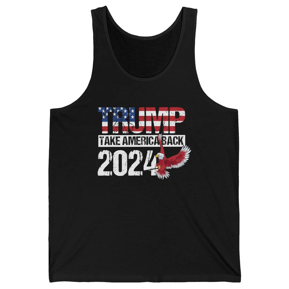 Trump 2024 Take America Back Eagle American Flag Election Unisex Jersey Tank