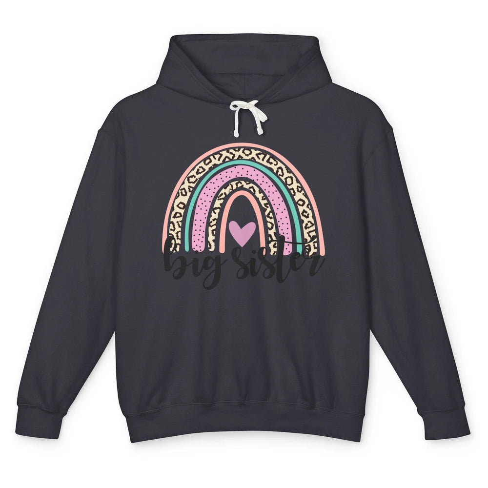 Cute Big Sister Rainbow Heart Big Sister Little Sister Gift Unisex Lightweight Hoodie