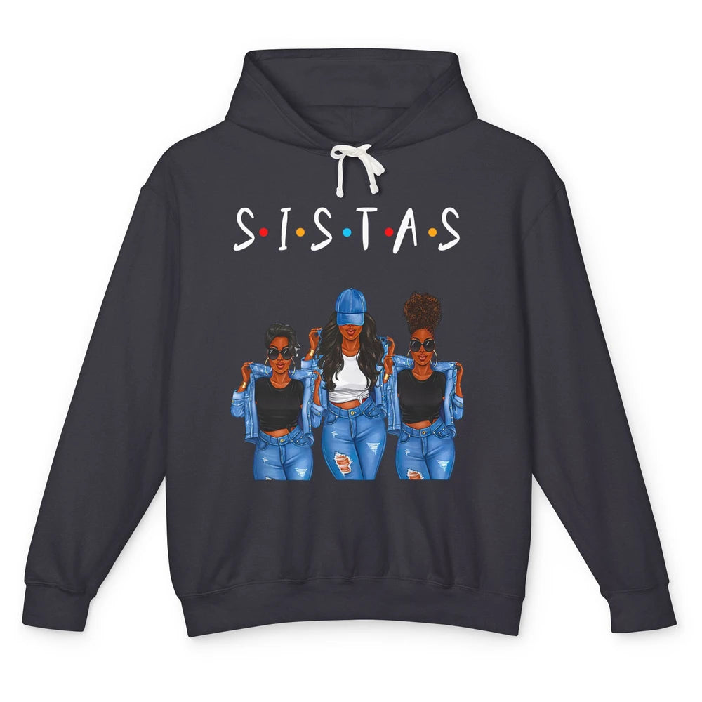 Sistas Awesome Afro Girl Together Black Girls Melanin Bestie Unisex Lightweight Hoodie