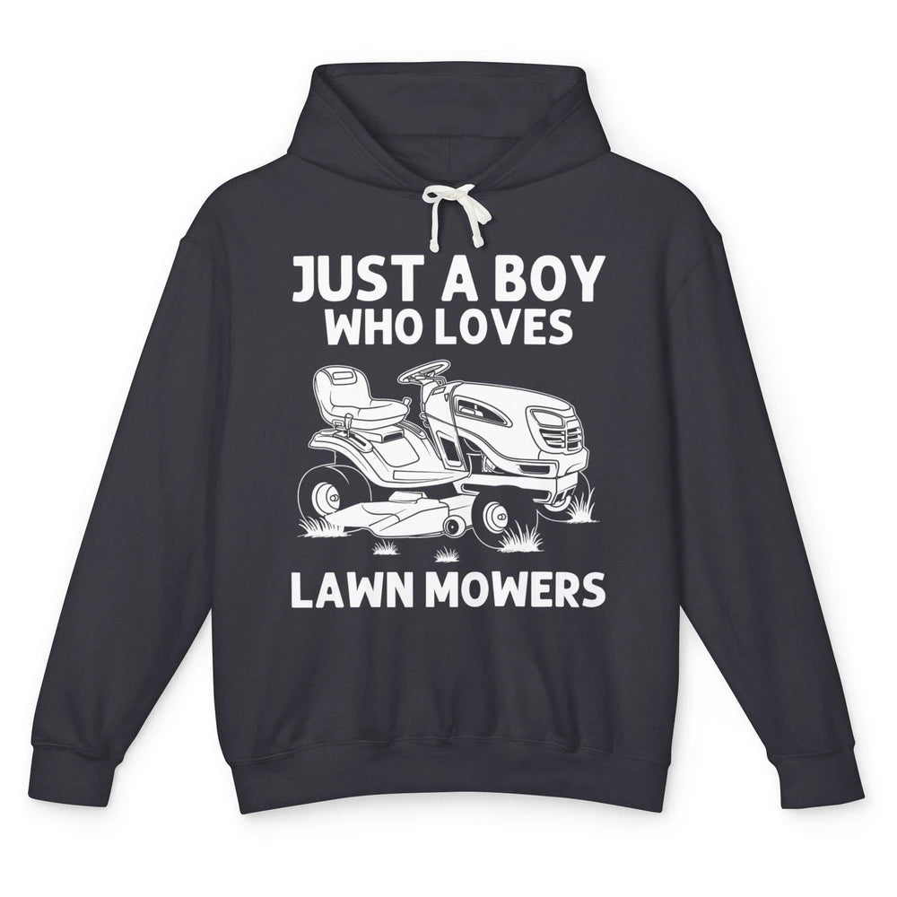 Funny Lawn Mowing Boys Lawn Mower Farmer Vintage Farming Unisex Lightweight Hoodie