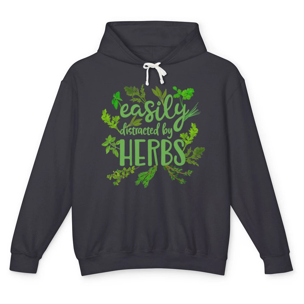 Easily Distracted By Plants Herbs Garden Medicine Botanical Unisex Lightweight Hoodie